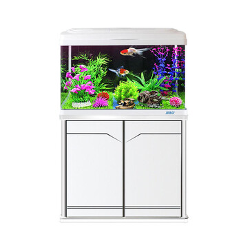 佳宝鱼缸水族箱玻璃创意中型小型生态金鱼缸办公室鱼缸60cm单缸 地柜白色单缸 造景 图片价格品牌报价 京东