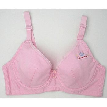 嘉禾生活 少女文胸发育期棉里料软钢圈定型c杯上托聚拢学生内衣 粉红