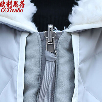 欧利思蓓 棉衣女马甲2016秋冬新款韩版修身时尚中长款羽绒棉服背心马甲外套 黑色 XL 无毛领