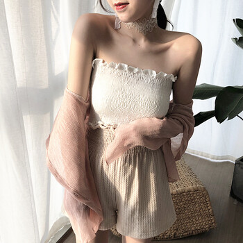 预售 乐帛昭超弹抹胸简约晚晚风打底裹胸 白色 s