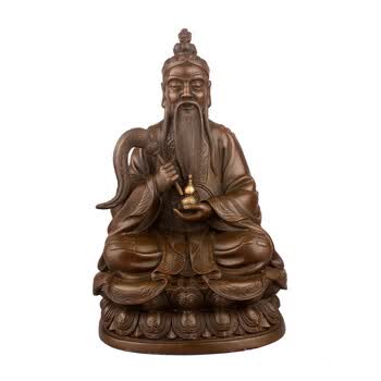 德佑堂 纯铜太上老君像摆件道德天尊神像摆件道教祖师爷三清祖师像