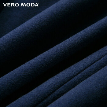 Vero Moda优雅大翻领长款羊毛大衣|315327003 031深蓝 165/84A/M