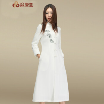 品唐斋优雅女士风衣 2015秋冬新款休闲中长款外套 图片色 XL