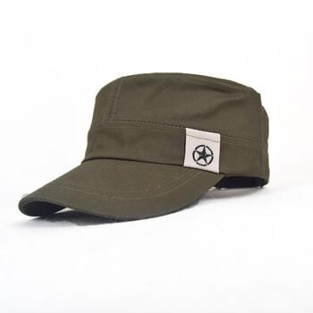 军帽男女鸭舌水兵舞迷彩帽子五角星户外特种兵战狼军训平顶帽 侧边