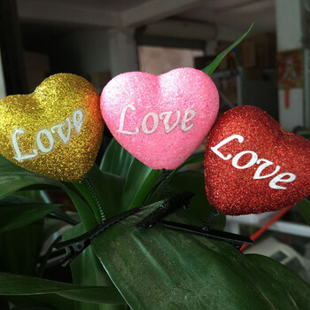 玫红色 金粉love爱心100