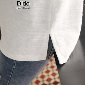 dido2016t恤女宽松打底衫女韩版纯色长袖T恤女春装大码女装 白色 L