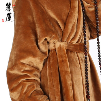 
                                        菩莲禅修加厚高档保暖法兰绒禅修打坐毯/瑜伽披肩打坐披风斗篷-B 驼色 大号                