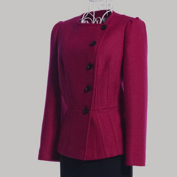 
                                        赛斯特女装新品 春秋装羊毛呢长袖上衣外套 S0242 枚粉色 AS(155/80)                