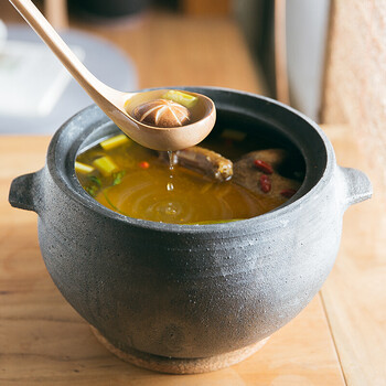 荥经砂锅原生态老式土砂锅煲汤 家用 明火燃气耐高温砂锅炖锅汤煲 4l