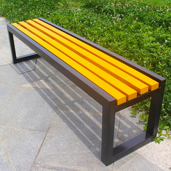 户外公园椅铁艺防腐木排椅休闲长条凳双人实木条椅子公共商场长凳