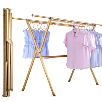 晾衣架落地折叠室内外移动伸缩户外家用晒被子阳台x型凉衣架晒架sn