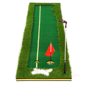 TTYGJ 高尔夫推杆练习器 室内高尔夫 果岭练习毯 高尔夫迷你练习垫套装 0.75*3M果岭 双色草（新款）