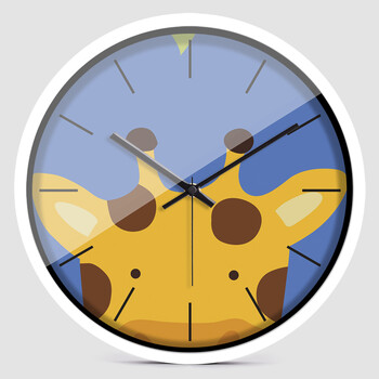 可爱卡通动物头挂钟 超静音儿童房幼儿园钟表 客厅卧室现代壁挂钟sn