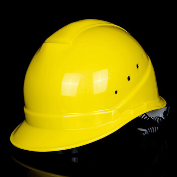 sanjin透气安全帽工地施工领导abs安全头盔建筑工程劳保防砸印字 黄色