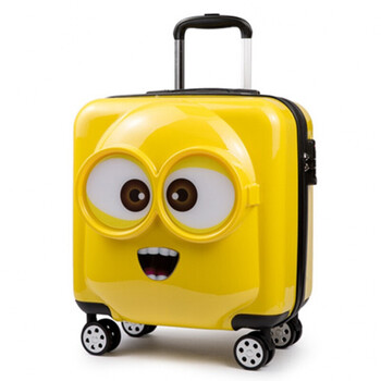 旅行箱万向轮小黄人拉杆箱18寸可爱登机皮箱密码箱行李箱20寸 柠檬黄