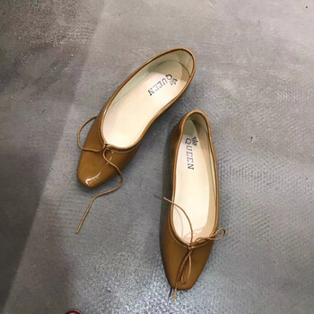 圣西卡蒙queen女鞋 甜美蝴蝶结平底单鞋芭蕾舞鞋圆头单鞋软底孕妇鞋