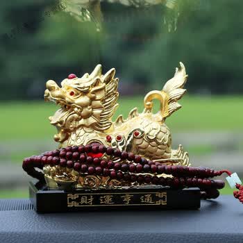 貔貅汽车摆件创意麒麟香水座保平安车载车内装饰品车饰 尾巴朝上