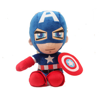 复仇者联盟公仔英雄毛绒玩具抓机娃娃蜘蛛侠钢铁侠队长玩偶 美国队长