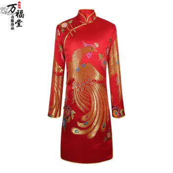 寿衣女全套 纯棉旗袍冲喜寿衣 真丝面料高端殡葬用品 万福堂品牌 中国