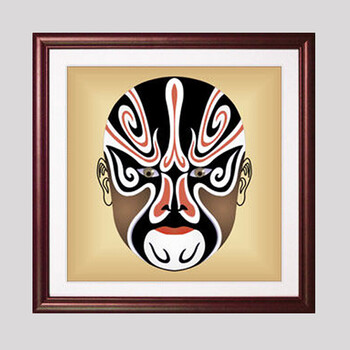 京剧人物脸谱有框装饰画中式背景墙挂画酒店饭店餐馆墙面挂画壁画 10