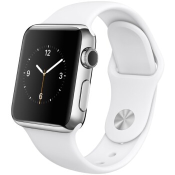 Apple Watch 智能手表(38毫米不锈钢表壳搭配白色运动型表带 MJ302CH/A）