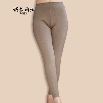 
                                        绒尔丽丝打底裤新款冬季修身显瘦羊绒裤女羊绒裤双层加厚羊绒秋裤 驼色 155/B                