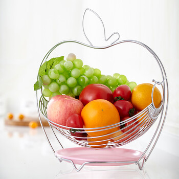 欧式创意不锈钢色大号水果篮客厅装饰果盘沥水篮水果收纳篮子果盆