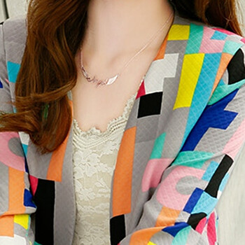 麦铃叮2015新款韩版秋装中长款修身西服外套女1046 浅灰色 XXL