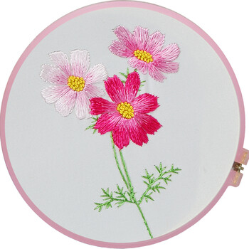 刺绣diy初学者手帕套件 针迹扫描 工具全 1对1教学视频 秋樱花 25cmx