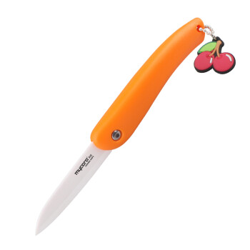 美瓷（MYCERA）陶瓷刀3寸切水果折叠刀具 厨房小刀 瓜果刀 辅食刀（橙色）ZDD01O