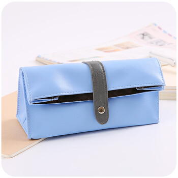 大容量男女小学生笔袋文具盒初中学生铅笔盒化妆包收纳盒 升款蓝色