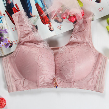 式大码聚拢调整型胸罩女无钢圈美背性感抹胸内衣文胸 单件 豆沙 90d