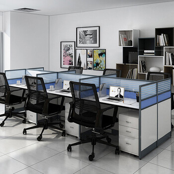 百欧奇新办公室简约工位 员工桌椅组合 职员办公桌屏风工作位 办公
