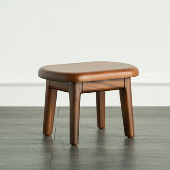 实木北欧榫卯胡桃木矮凳子方凳小户型家用客厅创意小板凳换鞋凳 原木