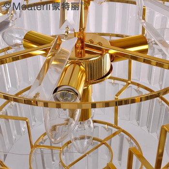 蒙特丽 金黄色水晶吊灯94104-450 豪华餐厅灯客厅灯卧室灯具(B) 450mm