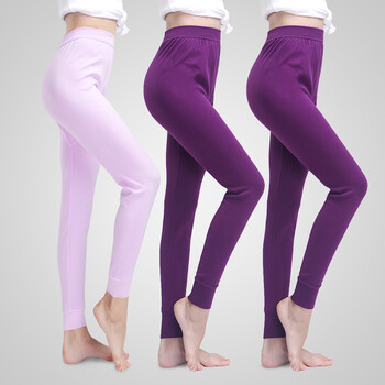 3条装秋裤女士薄款纯棉高腰简约棉裤全棉衬裤 女单件冬内穿线裤 紫色2