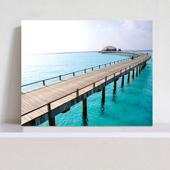 现代简约客厅装饰画玄关壁画风景画卧室背景墙挂画海景无框画冰晶sn