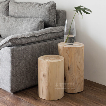 卧室家具 床 梦林轩 北欧实木边几木桩沙发小茶几木墩日式简约角几