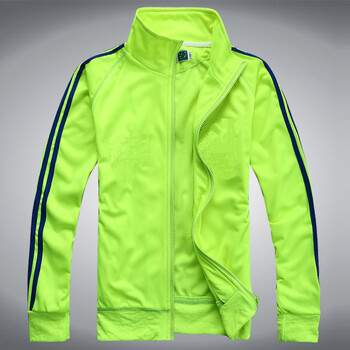 运动外套男女春秋卫衣学生校服荧光团体运动服上衣 荧光绿 儿童110