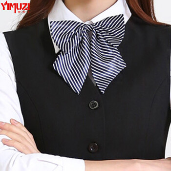伊木子马甲女 银行酒店服务员工作服职业装马甲套装女 空姐制服858M 黑色单马甲 M