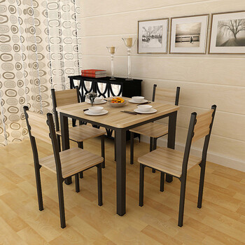 正方形四方桌餐桌吃饭桌椅组合简约小吃店快餐桌椅家用小户型桌子 100