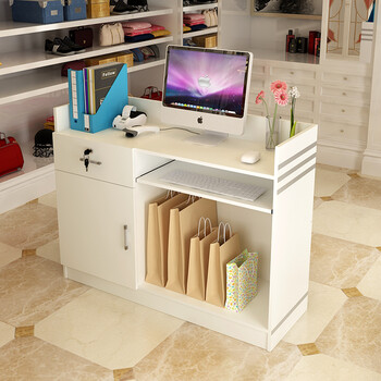 化妆品店服装店精品店便利店超市简约收银台柜台前台接待台 暖白色