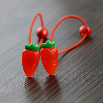 宝宝可爱卡通发圈婴儿头绳女童发绳皮筋小女孩头饰 萝卜长发绳一对