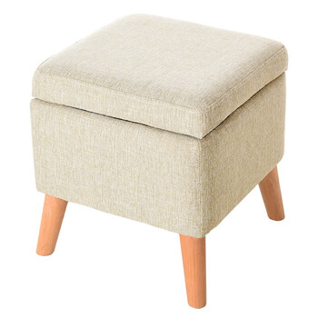 储物换鞋凳小凳子客厅沙发凳茶几凳布艺梳妆凳收纳凳 储物方凳灰色