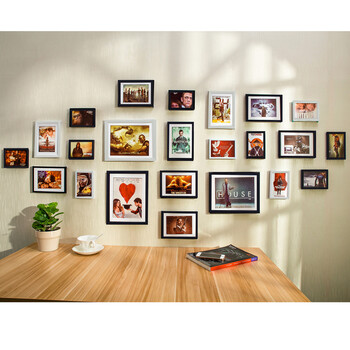 创意家居相框墙相片墙装饰挂墙大面积悬挂相片墙 23框黑白电影海报