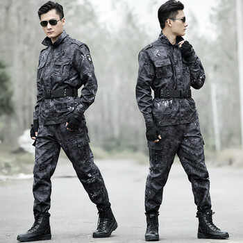盾郎 户外军迷服饰 男女迷彩服蟒纹迷彩服男套装迷彩作训服特战服防刮