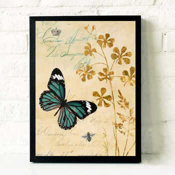 美式客厅装饰画乡村复古沙发背景墙卧室挂画壁画版画花鸟现代有框d2