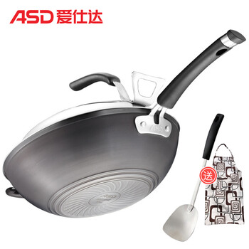 
                                        爱仕达（ASD） 炒锅铁锅32CM精铸铁炒菜锅具不生锈无涂层电磁炉燃气灶通用厨具WG8332ELX                
