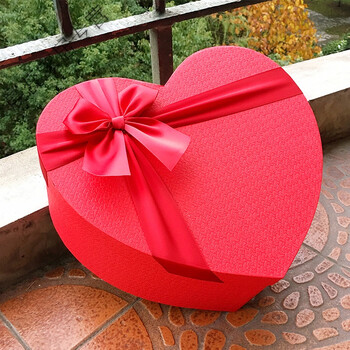 quail 桃心礼品盒爱心形礼盒生日礼物包装盒子大红星星千纸鹤大号礼物