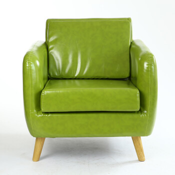 双人沙发咖啡厅酒吧沙发椅小户型组合沙发卧室小沙发 果绿色油蜡皮